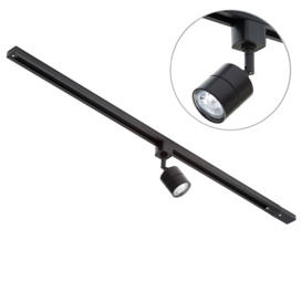 1m Track Light Kit with 1 Soho Heads and LED Bulbs - Black