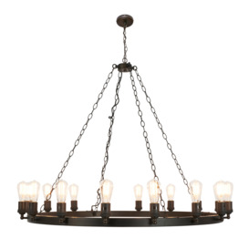 Visconte Capri Large 16 Light 104cm Ring Ceiling Pendant - Bronze - thumbnail 1