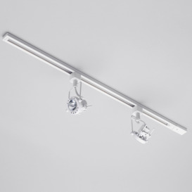1 metre Track Light Kit with 2 Greenwich Heads and LED Bulbs - White - thumbnail 3