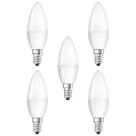 5 Pack of 4.9 Watt LED E14 Small Edison Screw 3000K Candle Light Bulbs - Warm White - thumbnail 1