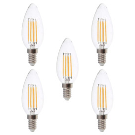5 Pack of 6 Watt LED E14 Small Edison Screw 2700K Vintage Filament Light Bulbs - Warm White - thumbnail 1