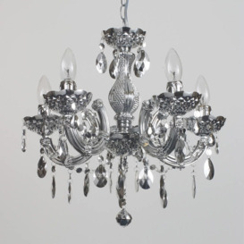 Marie Therese 5 Light Dual Mount Chandelier - Silver with LED Bulbs - thumbnail 3