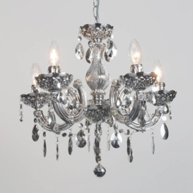 Marie Therese 5 Light Dual Mount Chandelier - Silver with LED Bulbs - thumbnail 2