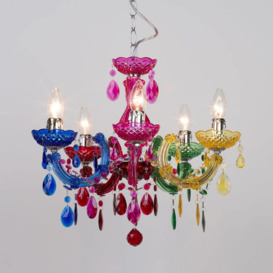 Marie Therese 5 Light Dual Mount Chandelier - Multicoloured with LED Bulbs - thumbnail 2
