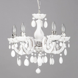 Marie Therese 5 Light Dual Mount Chandelier - White with LED Bulbs - thumbnail 3