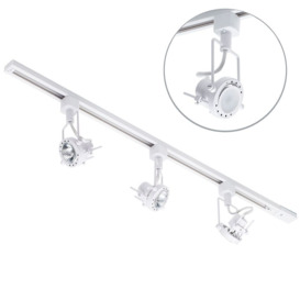 1 metre Track Light Kit with 3 Greenwich Heads and LED Bulbs - White - thumbnail 1