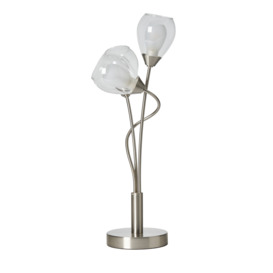 3 Light Table Lamp - Satin Nickel - thumbnail 2