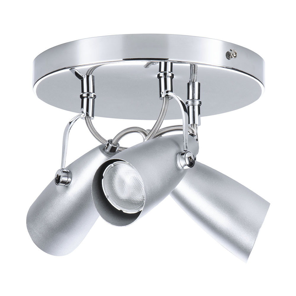 Tris 3 Light Adjustable Ceiling Spotlight Plate - Chrome - image 1