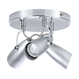 Tris 3 Light Adjustable Ceiling Spotlight Plate - Chrome - thumbnail 1