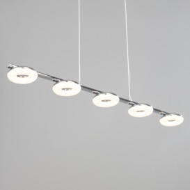 Halo LED 5 Light Acrylic Disc Diner Ceiling Pendant - Chrome - thumbnail 2
