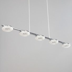 Halo LED 5 Light Acrylic Disc Diner Ceiling Pendant - Chrome - thumbnail 3