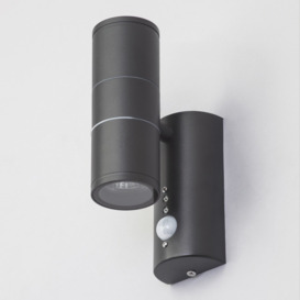 Irela 2 Light Up and Down Outdoor Wall Light with PIR Sensor - Anthracite - thumbnail 3