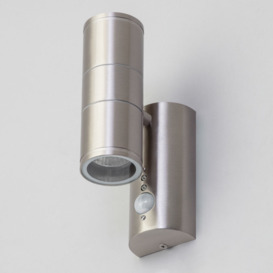 Irela 2 Light Up and Down Outdoor Wall Light with PIR Sensor - Stainless Steel - thumbnail 3