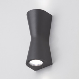 Keila Outdoor Egg Timer Style LED Up and Down Wall Light - Anthracite - thumbnail 3