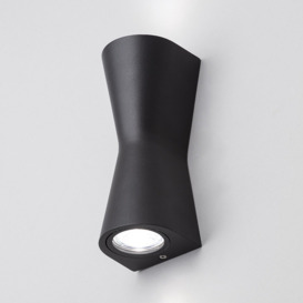 Keila Outdoor Egg Timer Style LED Up and Down Wall Light - Black - thumbnail 2