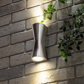 Keila Outdoor Egg Timer Style LED Up and Down Wall Light - Aluminium - thumbnail 3