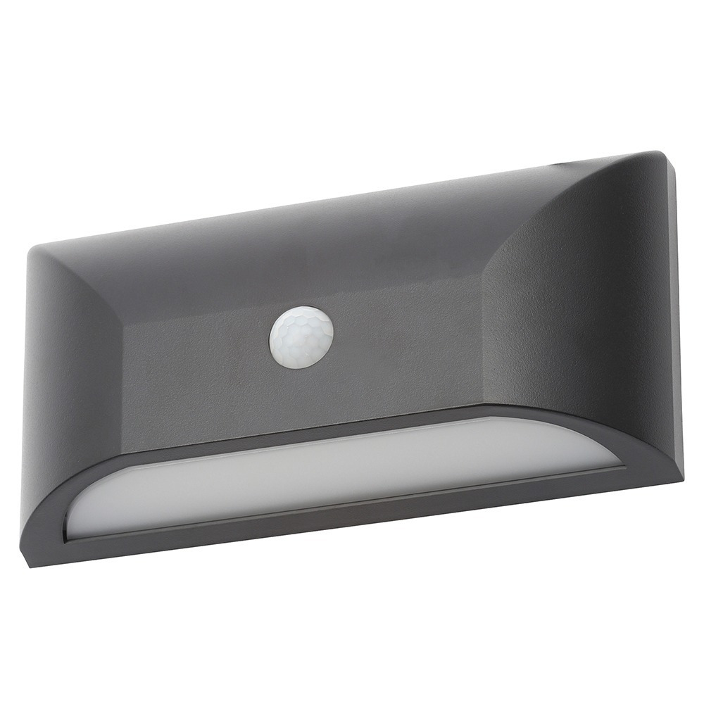 Truro Outdoor LED Rectangular Wall Light with PIR Sensor - Black - image 1