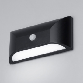 Truro Outdoor LED Rectangular Wall Light with PIR Sensor - Black - thumbnail 2