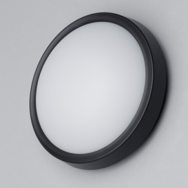 Upton Outdoor LED Circular Wall Light - Black - thumbnail 3