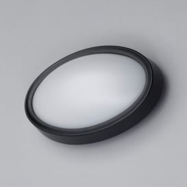 Upton Outdoor LED Oval Wall Light - Black - thumbnail 3