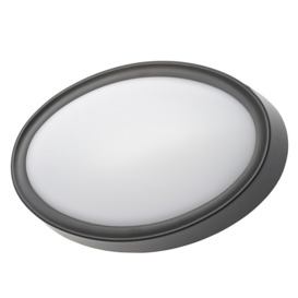 Upton Outdoor LED Oval Wall Light - Black - thumbnail 1