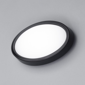 Upton Outdoor LED Oval Wall Light - Black - thumbnail 2