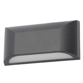 Truro Outdoor LED Rectangular Down Wall Light - Black - thumbnail 1