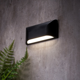 Truro Outdoor LED Rectangular Down Wall Light - Black - thumbnail 2