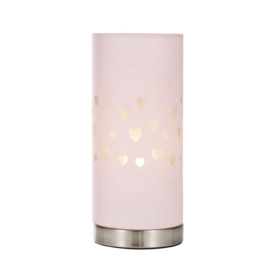 Glow Hearts Cylinder Table Lamp - Pink