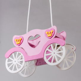 Glow Princess Carriage Pendant Ceiling Light - Pink - thumbnail 3
