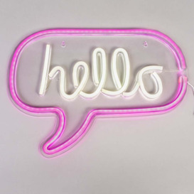Glow Hello Neon Wall Light - Pink - thumbnail 2