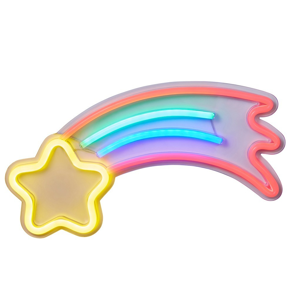 Glow Shooting Star Neon Wall Light - Yellow - image 1