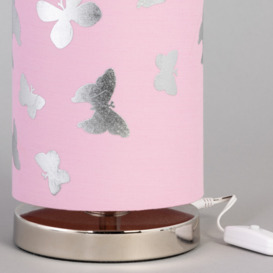 Glow Butterfly Cylinder Table Lamp - Pink - thumbnail 3