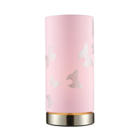 Glow Butterfly Cylinder Table Lamp - Pink