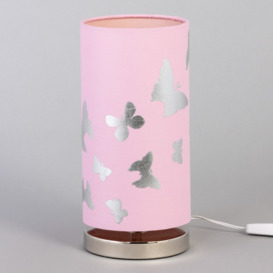 Glow Butterfly Cylinder Table Lamp - Pink - thumbnail 2