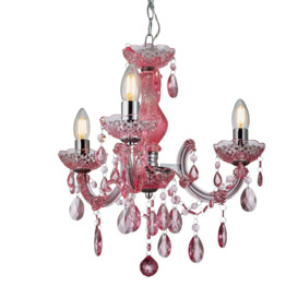 Glow Marie 3 Light Chandelier - Pink