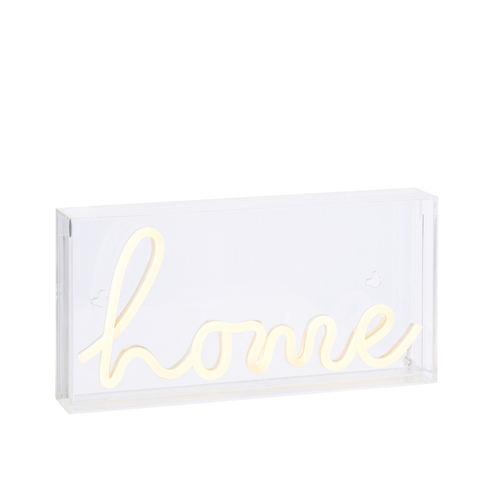 Glow LED Home Acrylic Neon Style Light Box - White - image 1