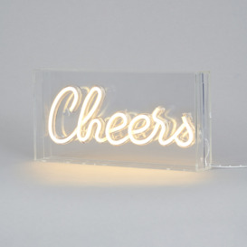 Glow LED Cheers Acrylic Neon Style Light Box - White - thumbnail 2