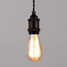 Industrial Style Braided Black Cable Ceiling Pendant - Antique Bronze - thumbnail 3