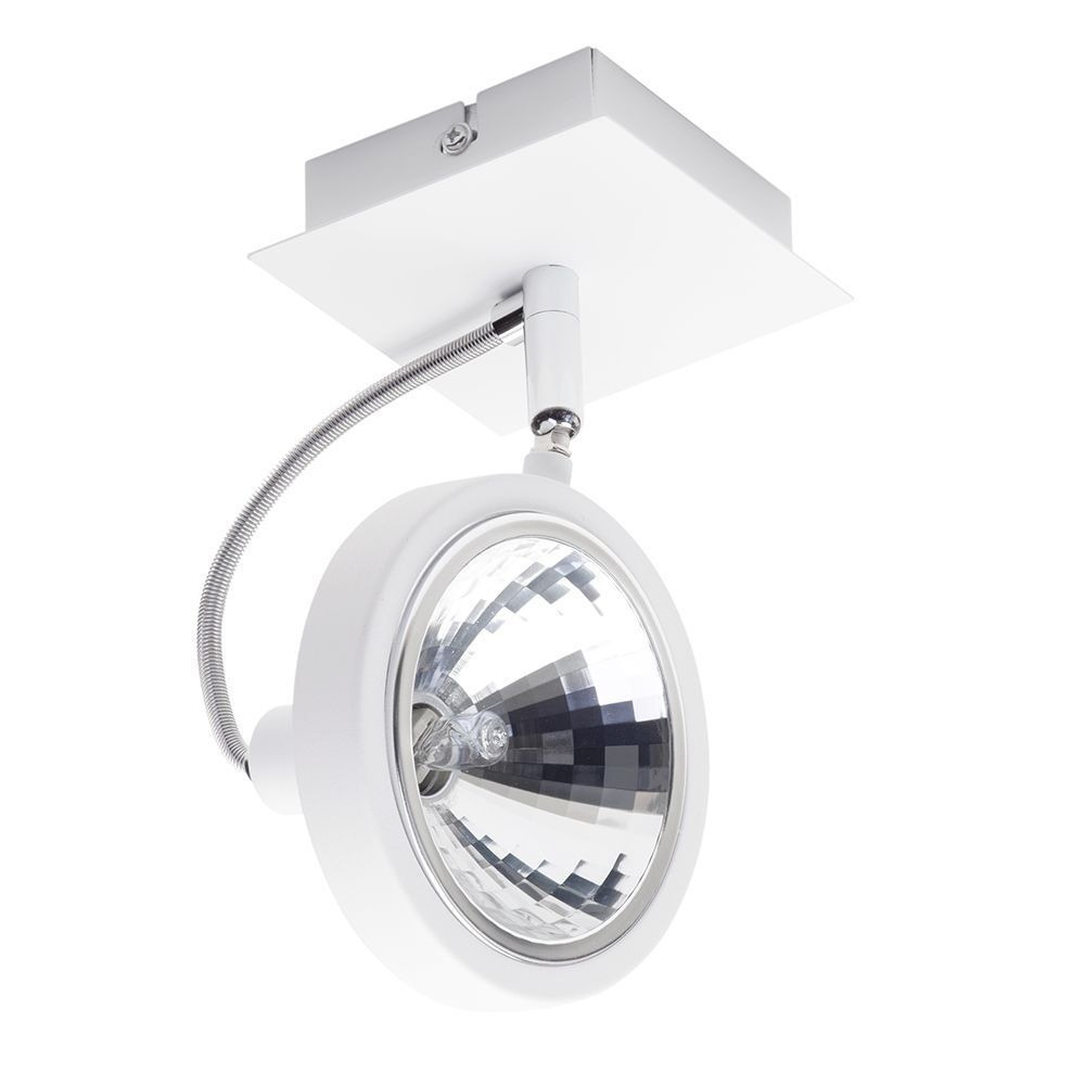 Rosco 1 Light Parabolic Square Single Wall or Ceiling Spotlight - White - image 1