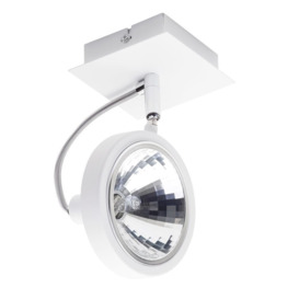 Rosco 1 Light Parabolic Square Single Wall or Ceiling Spotlight - White - thumbnail 1
