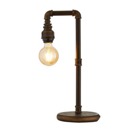 Pippa Industrial Style Pipe Table Lamp - Bronze - thumbnail 1