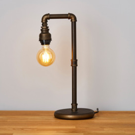 Pippa Industrial Style Pipe Table Lamp - Bronze - thumbnail 2