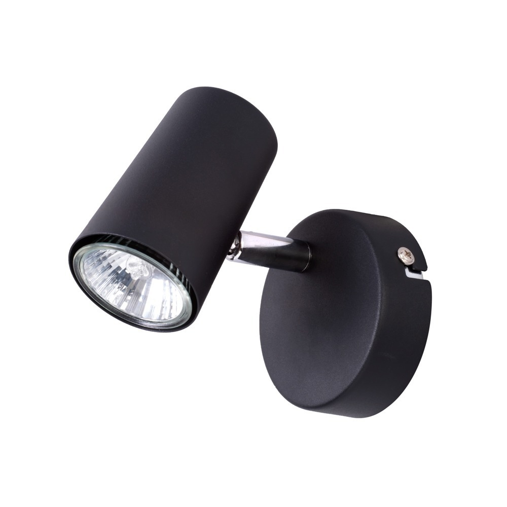Chobham Industrial Style Single Adjustable Spotlight Wall Light - Black - image 1