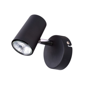 Chobham Industrial Style Single Adjustable Spotlight Wall Light - Black - thumbnail 1