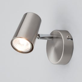 Chobham Industrial Style Single Adjustable Spotlight Wall Light - Satin Nickel - thumbnail 2