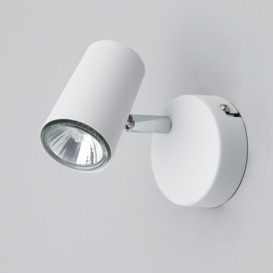 Chobham Industrial Style Single Adjustable Spotlight Wall Light - White - thumbnail 3