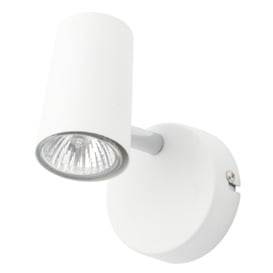 Chobham Industrial Style Single Adjustable Spotlight Wall Light - White - thumbnail 1
