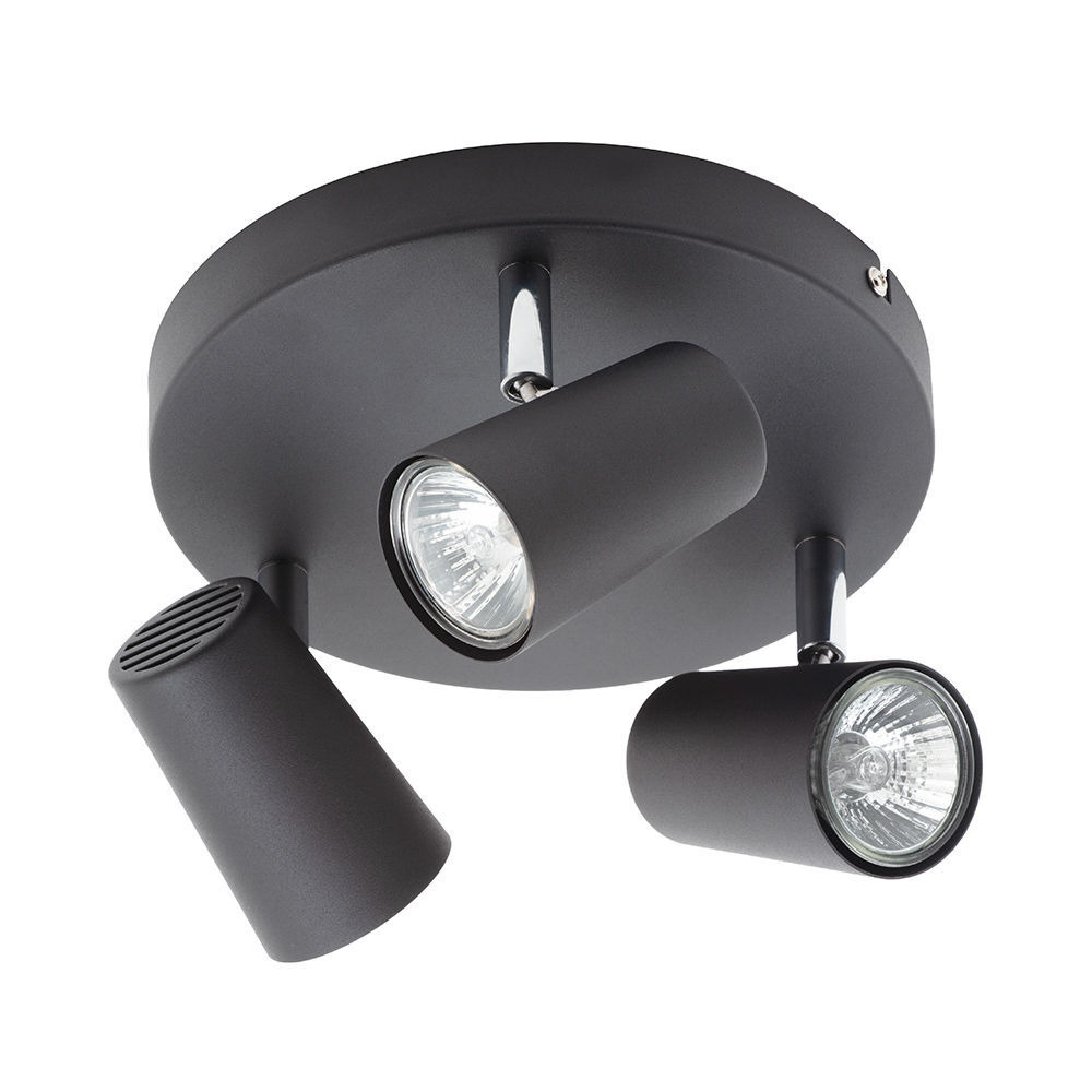 Chobham 3 Light Adjustable Ceiling Spotlight Plate - Black - image 1