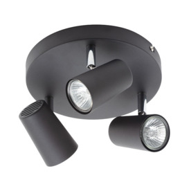 Chobham 3 Light Adjustable Ceiling Spotlight Plate - Black - thumbnail 1